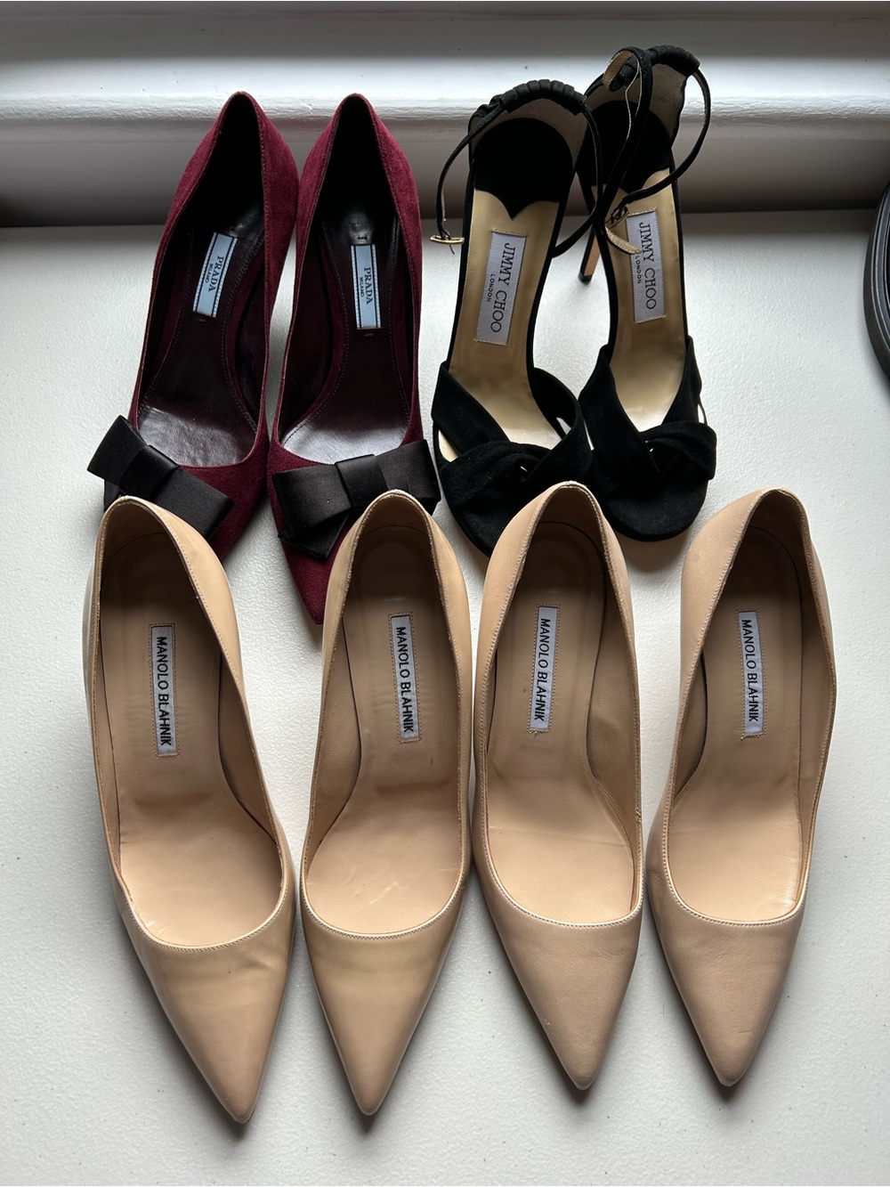 Designer Shoe Closet Drop ✨ Prada Manolo Blahnik Jimmy Choo
